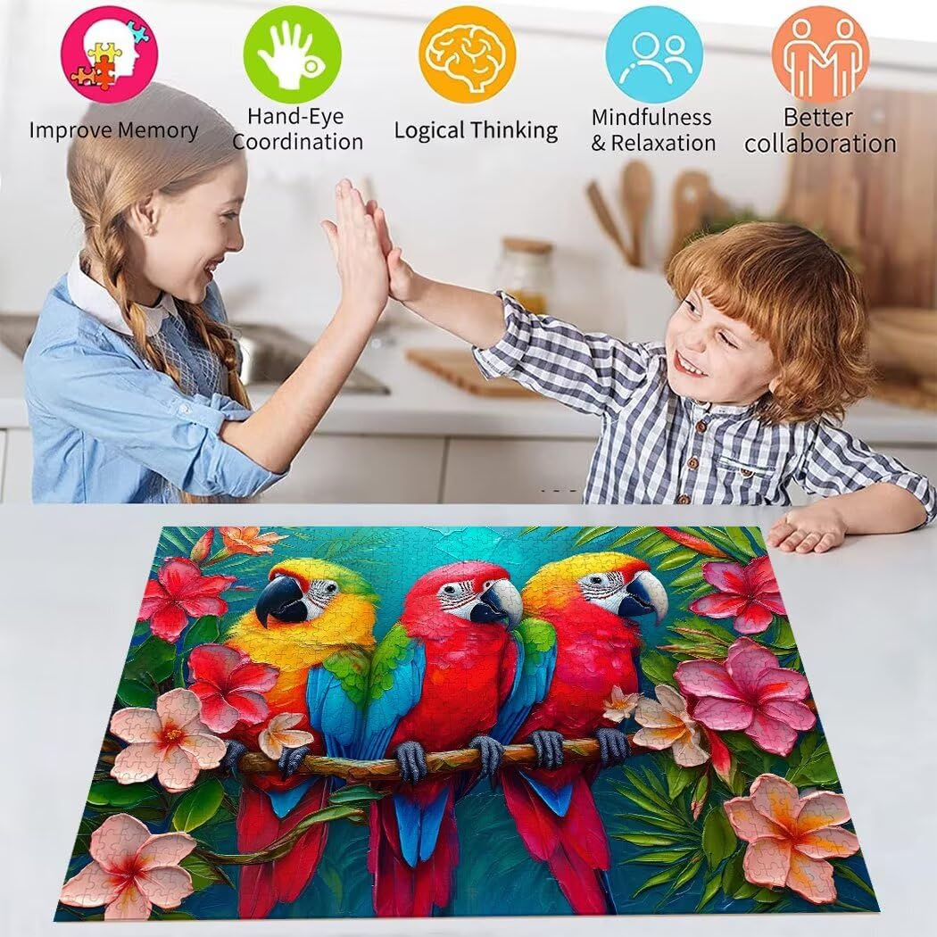 Puzzle 2000 Pezzi per Adulti e Ragazzi, Puzzle Fiore Jigsaw Giochi Rilassamento e Intelligence, Jigsaw Pappagallo per Gioco Familiare, Idea Regalo Uomo e Donna, Consigliato a Partire dai 14 Anni S-215