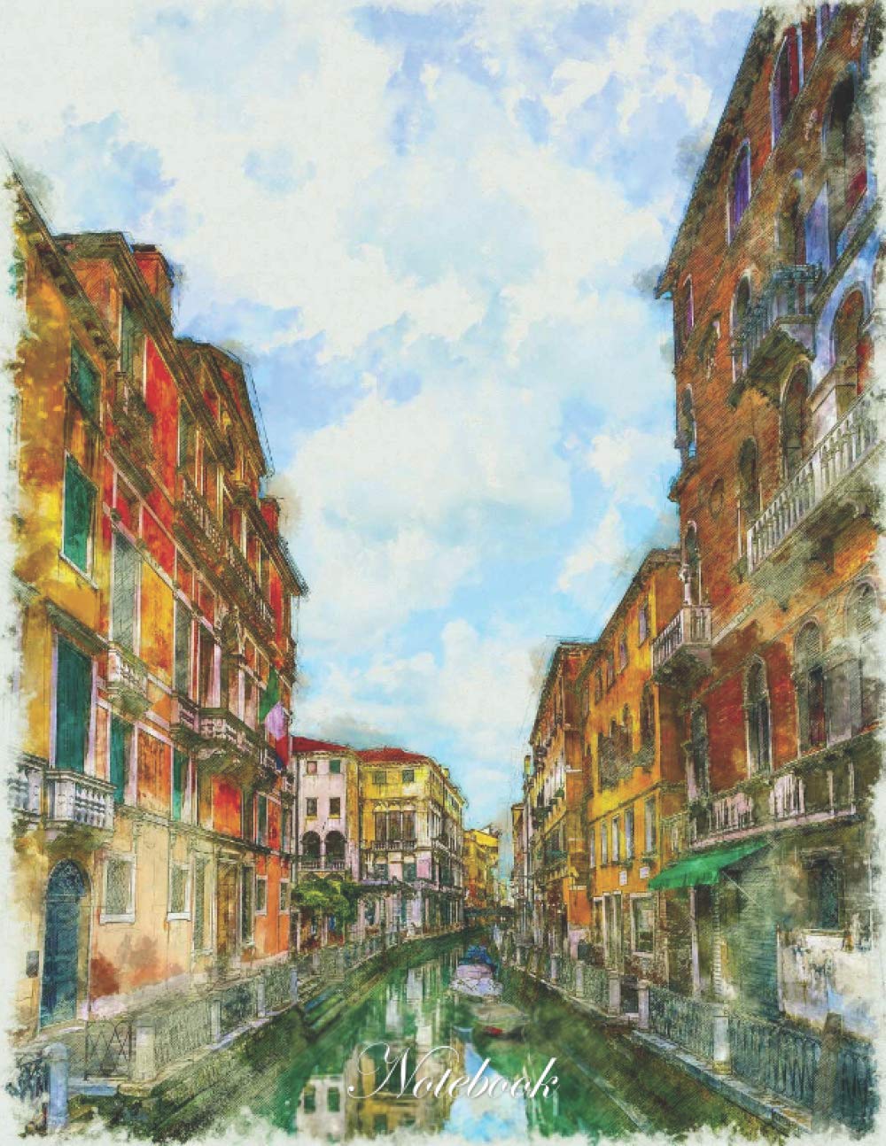 Notebook: Venice: Beautiful/Artistic design, Lined Journal/Notebook/Sketchbook/diary, 120 pages, 8.5x11 large print,Composition