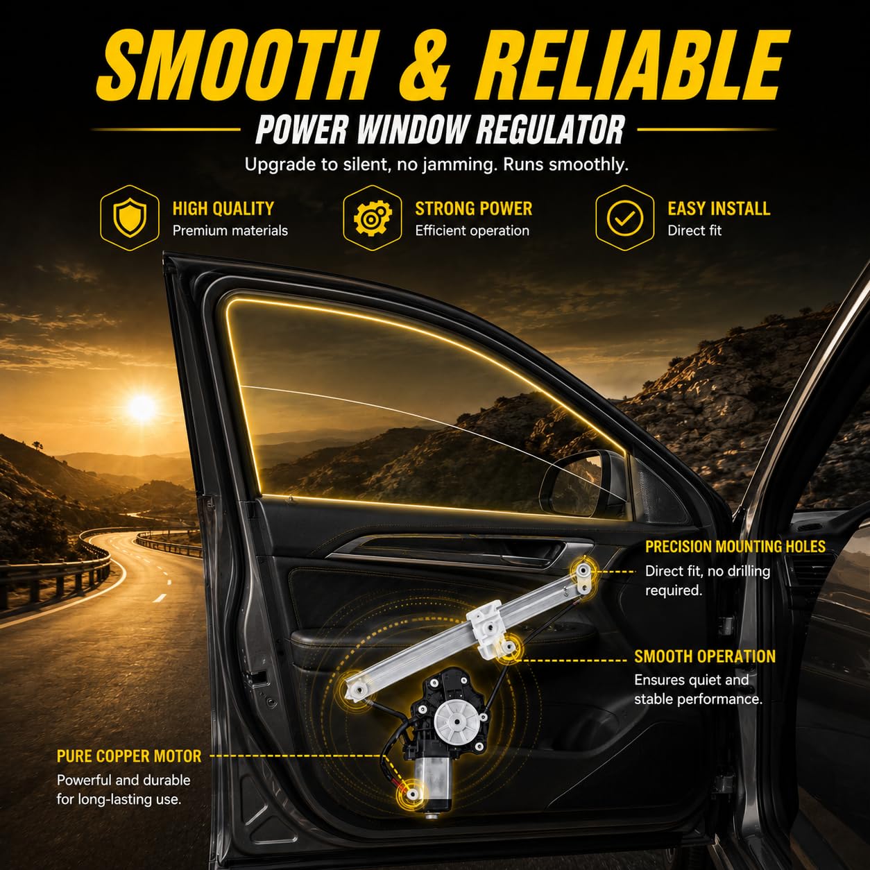 Front Left Power Window Regulator Without Motor For Hyundai Sonata image 2
