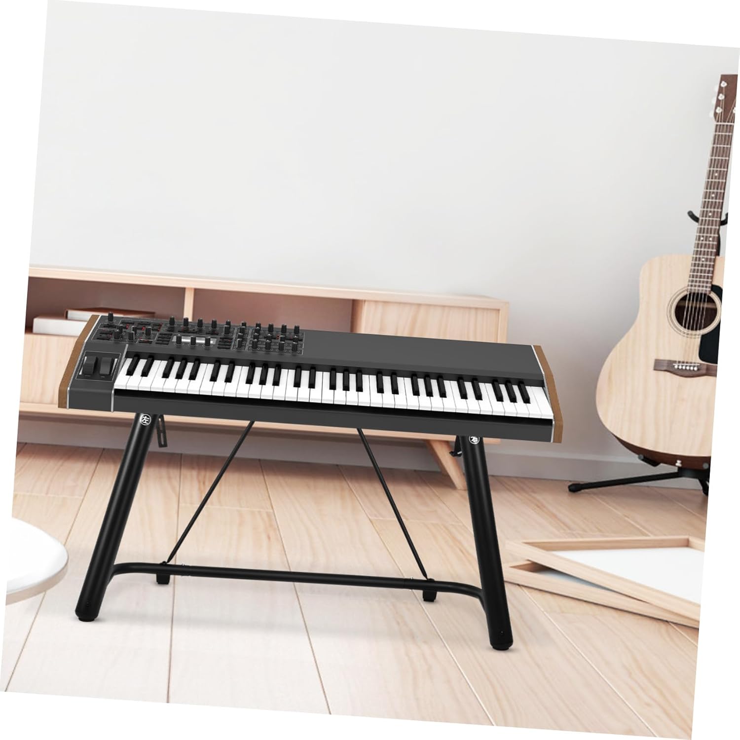 U-shaped Metal Keyboard Stand for Keys Digital Piano Thickened Heavy-duty Music Stand with Non-slip Bottom for Electric Keyboards and Stage Use