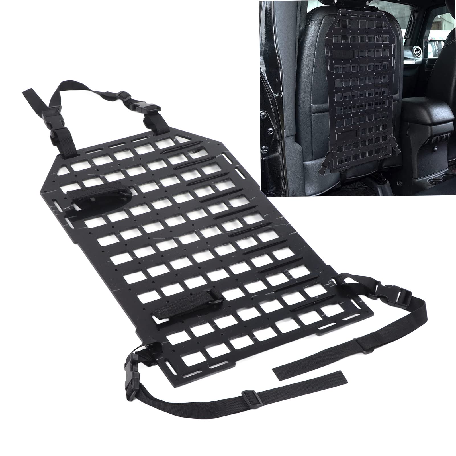 Panel Rígido Molle Para Vehículos – Organizador Táctico Para Respaldo De Asiento De Coche, Organizadores Y Almacenamiento Para Coche, Estante Para Armas De Camión En El Asiento Trasero, 21.65 X