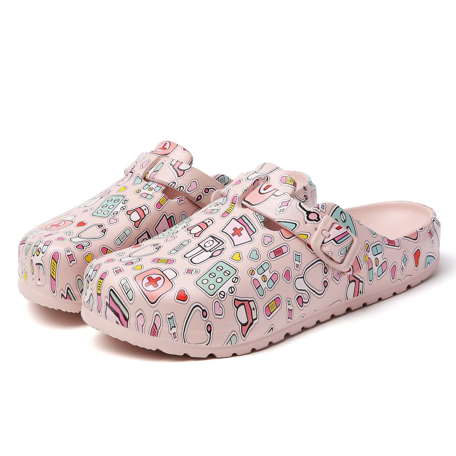 Damen Clogs Leicht Bequem Wasserdicht Gartenclogs Sommer Pantoletten Eva Slip On Hausschuhe mit Verstellbarem Riemen für Garten Strand Haushalt Freizeit