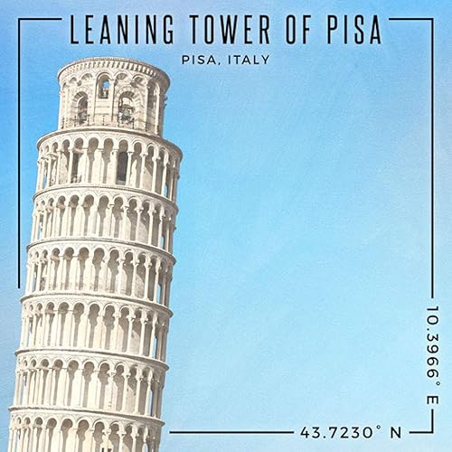 Miniatura 2 de Scrapbook Customs 30030 Leaning Tower of Pisa Italy Coordinates 12 x 12 Double-Sided Scrapbook Paper - 1 Sheet