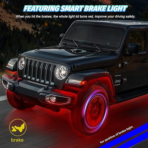 Miniatura 3 de 12pods RGB LED Rock Light, luces de neón multicolor para rueda, luz de roca con aplicacióncontrol remoto, impermeable, luces de roca RGB para