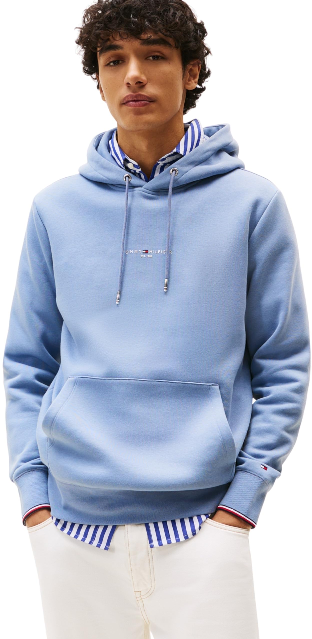 Tommy Hilfiger Men’s Hoodie, Blue (Brisk Blue), XS