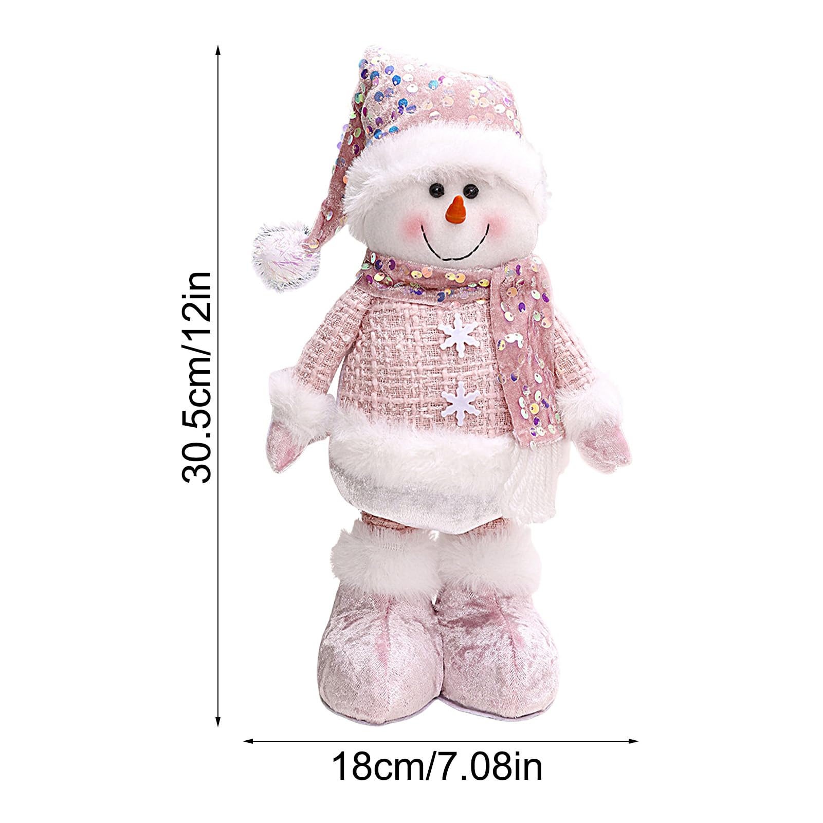 Amazon.co.jp: Lesunbakクリスマススタンディングスノーマン、ピンク