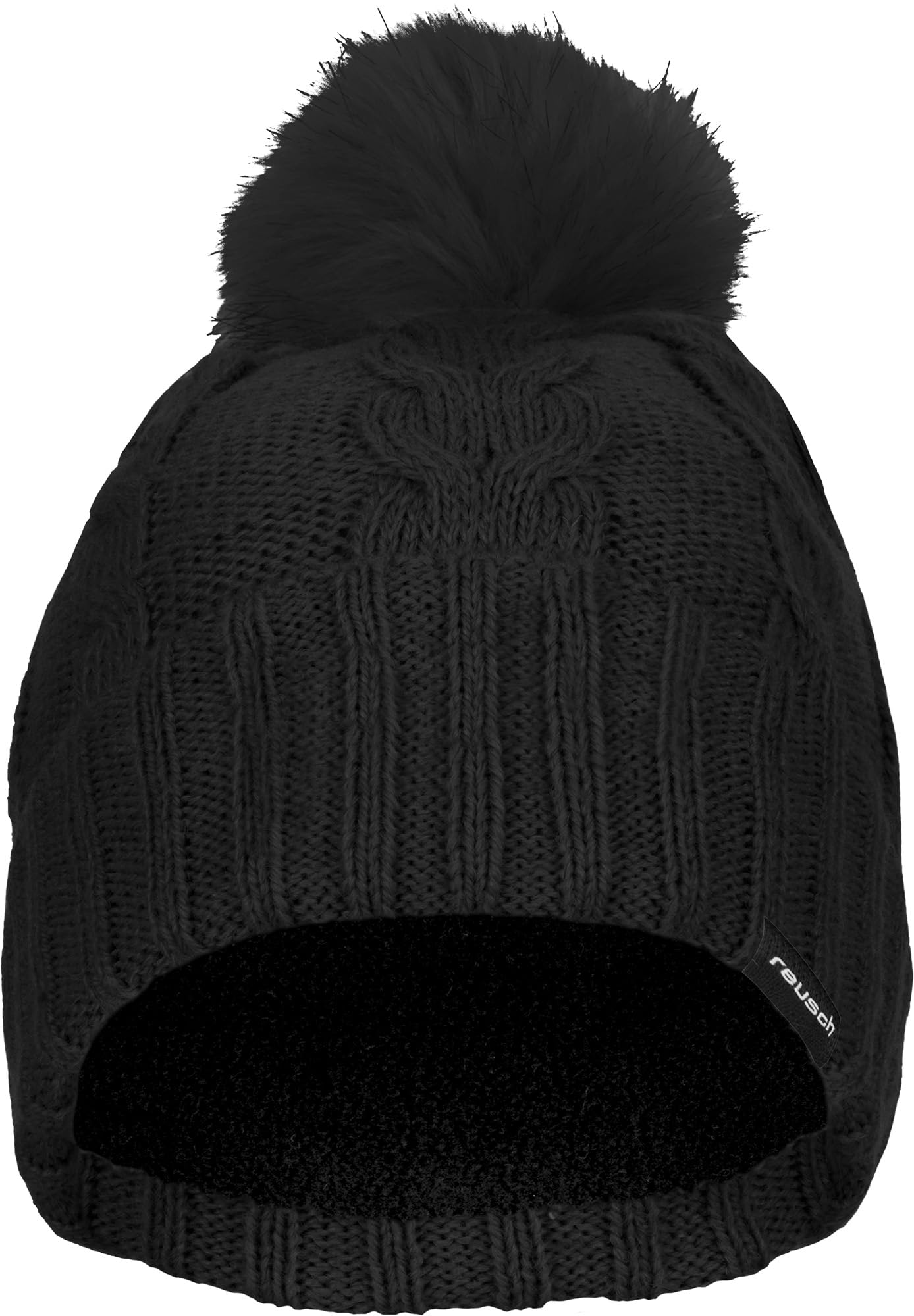 Reusch Eve Beanie angenehm warme und Winddichte Strickmütze Skimütze Wintermütze Damen mit Bommel für Sport und Freizeit mit hohem stylishem Design