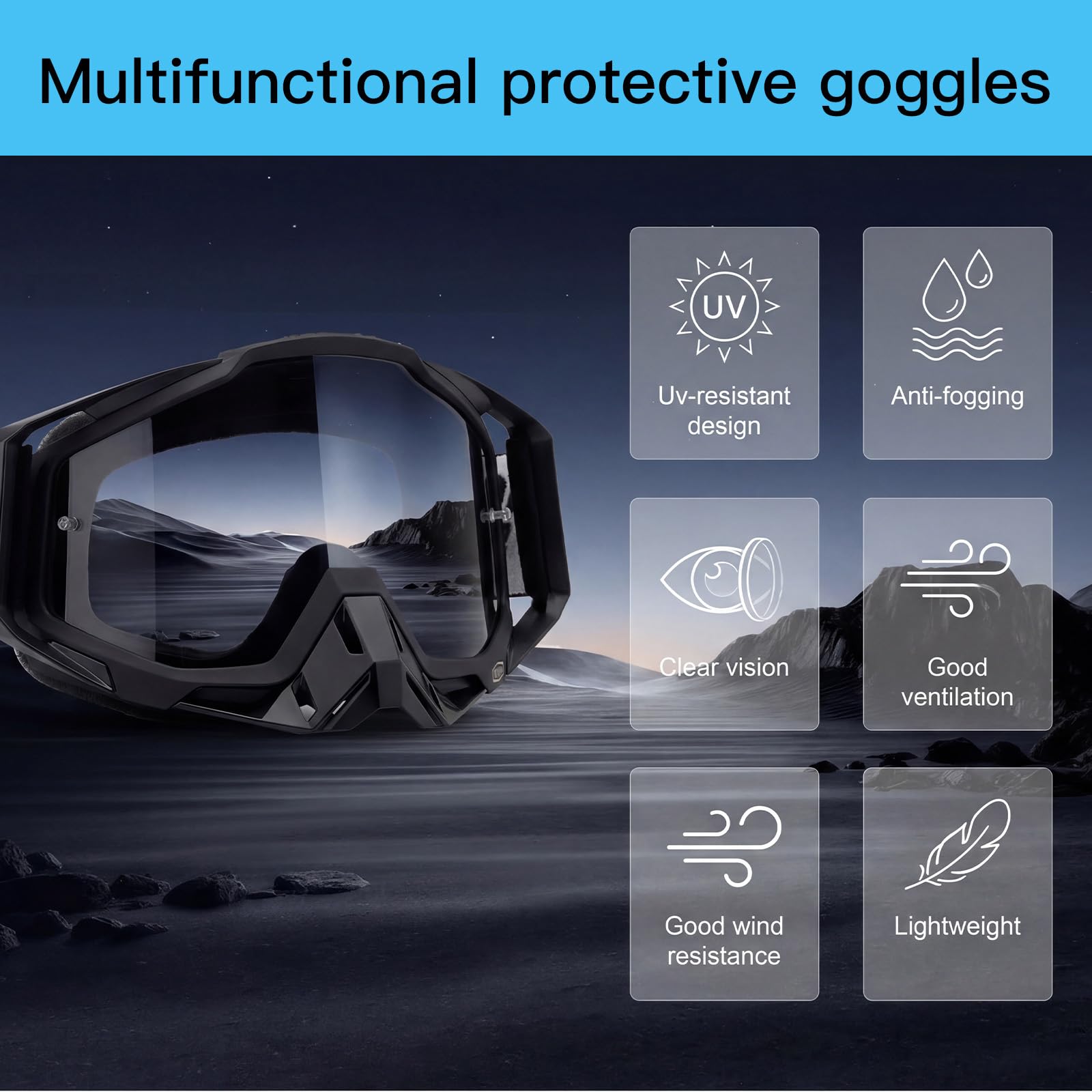 Gogle motocrossowe, gogle crossowe, gogle motocyklowe, gogle off-road, gogle do dirt bike, gogle MTB, gogle motocrossowe dla mężczyzn i kobiet