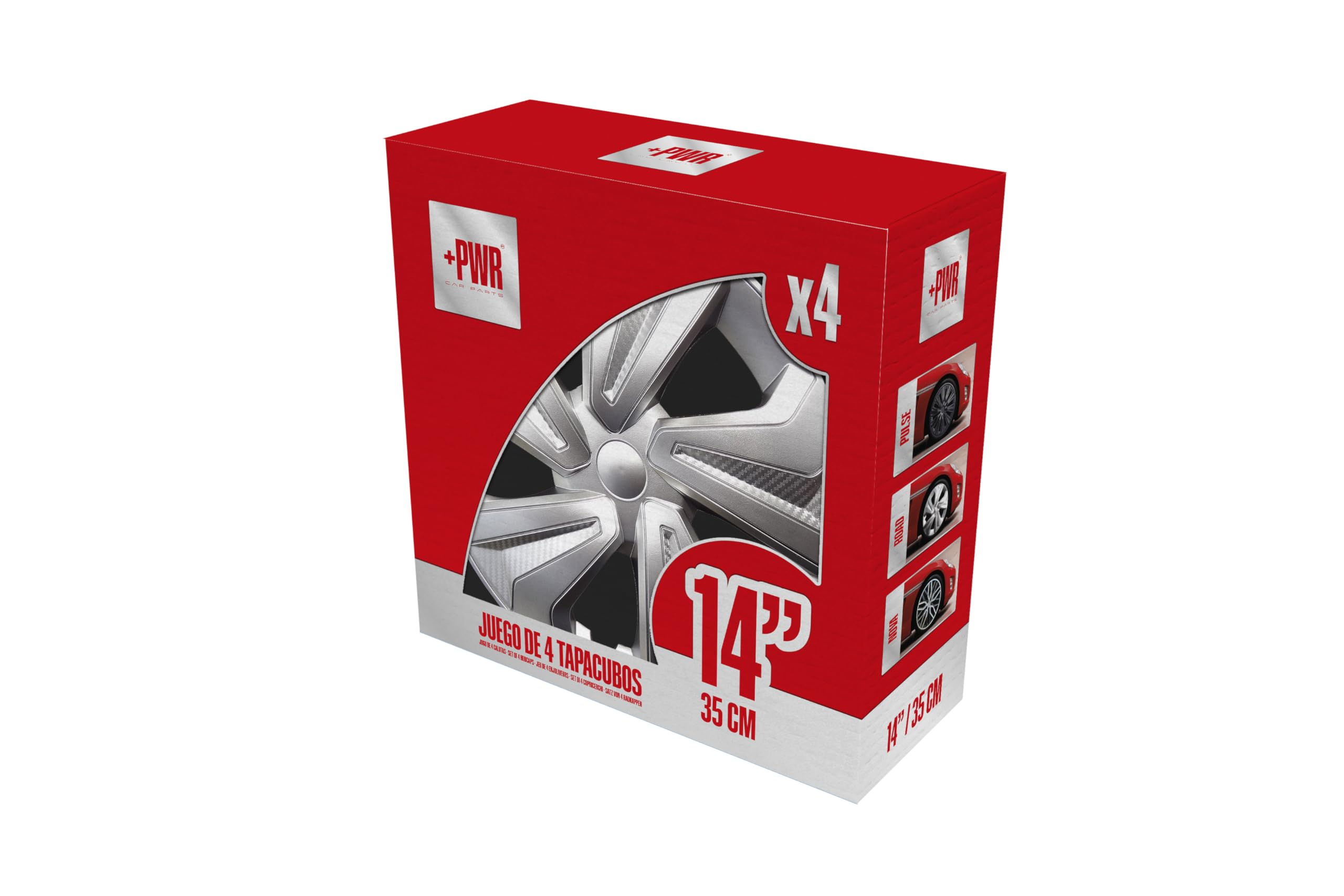 Enjoliveurs 14" Road Argent, Lot de 4 pièces, universels, ABS Haute résistance, Fixation par Pression, Design Moderne et Ventilation optimisée
