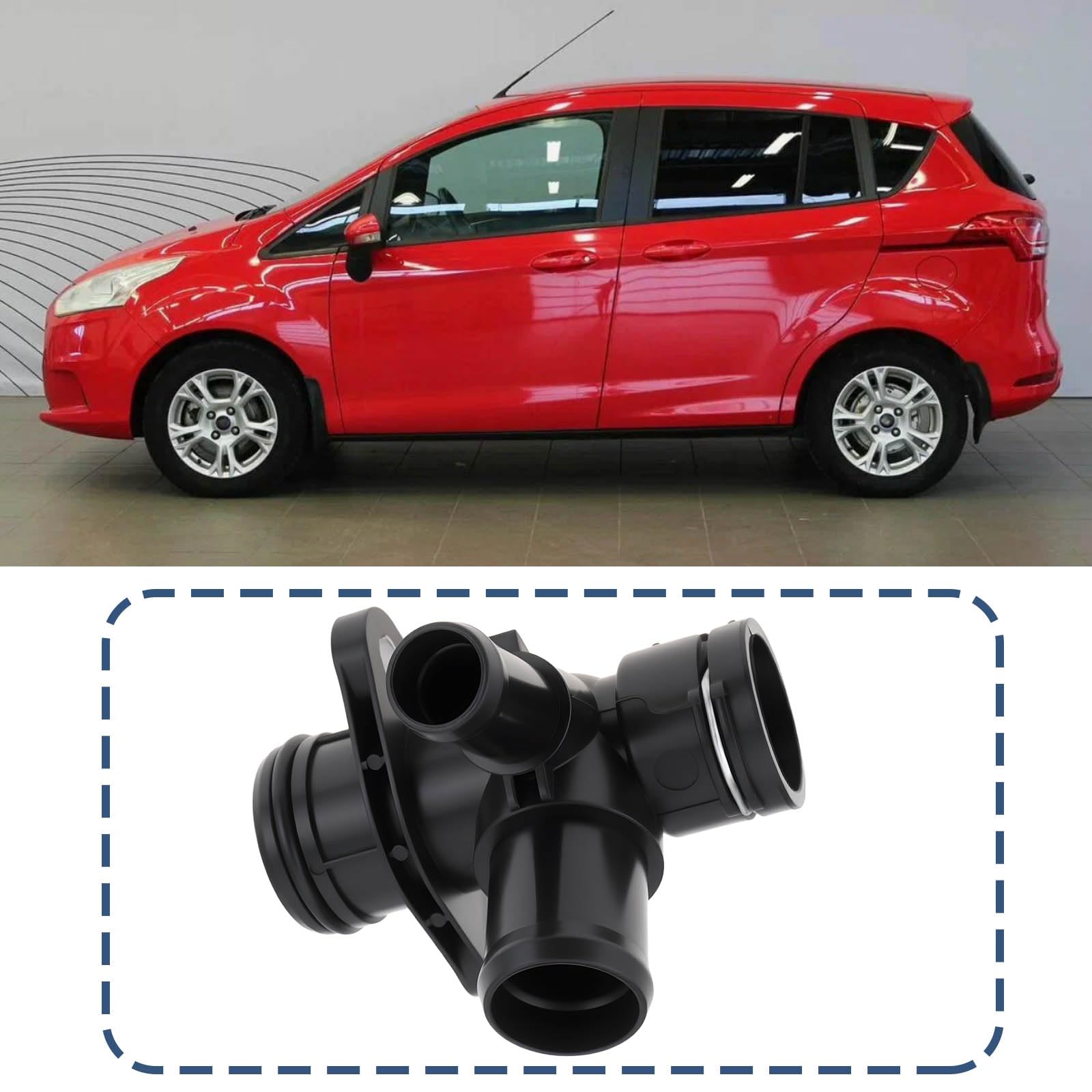 ECSiNG Junta de Brida de Refrigerante CM5G-8A529-GA Compatible con Ford B-MAX 2012-2025 Ecosport 2013-2025