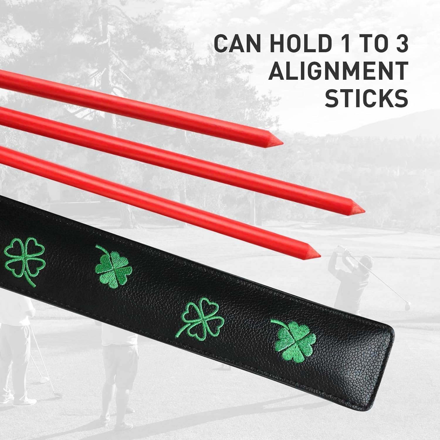 Premium Leather Golf Alignment Stick Cover Case Holder Value Pack - Image 3