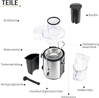 Twinzee 850W Centrifugális Gyümölcs és Zöldség Préselt Elektromos Gyümölcsprés 8