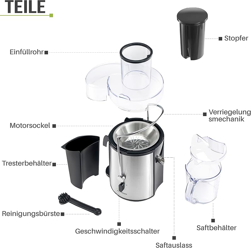 Twinzee 850W Centrifugális Gyümölcs és Zöldség Préselt Elektromos Gyümölcsprés