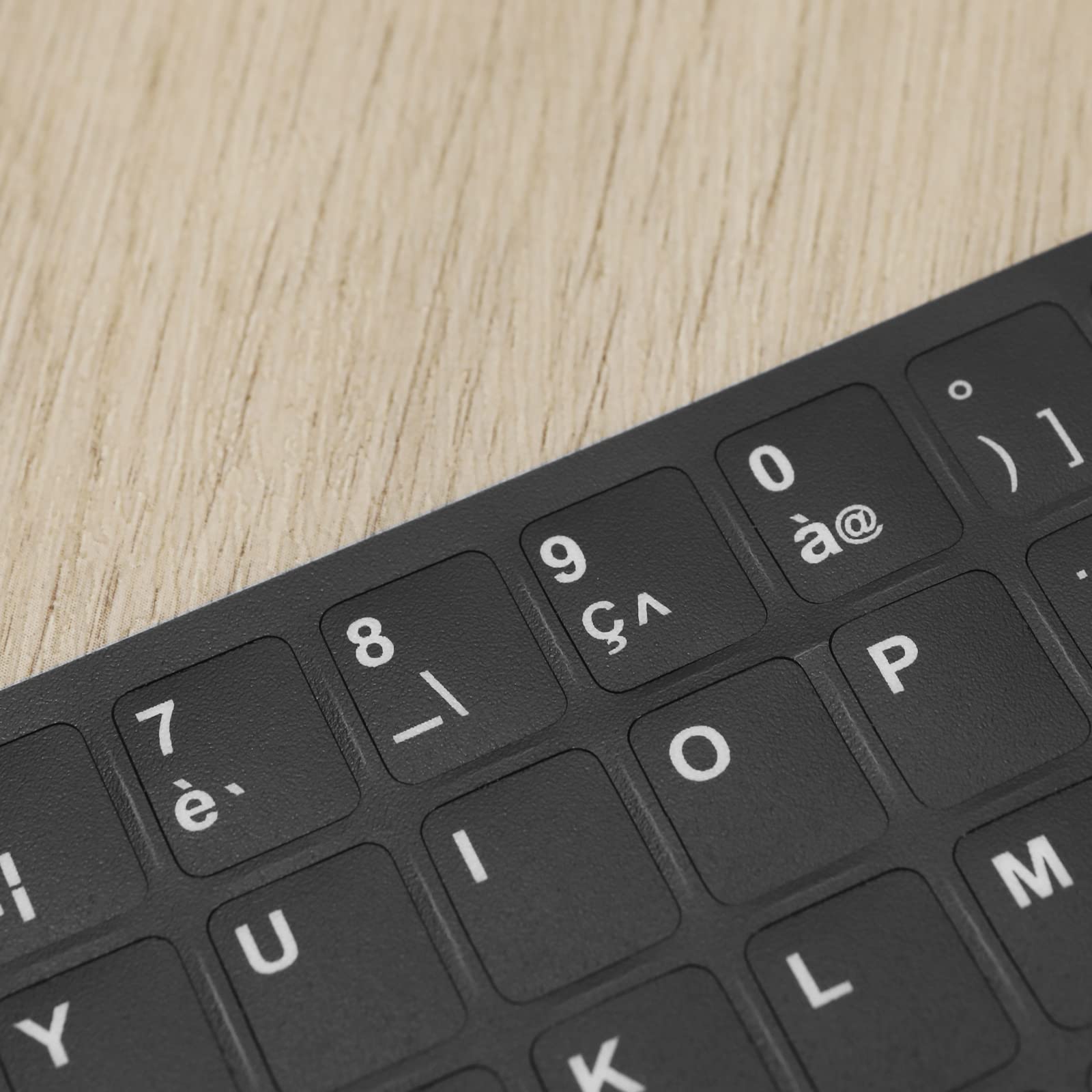 Accessoire Informatique Autocollants Clavier Français - Fond Noir Lettres Blanches - PVC - Pour PC Portable/bureau Autocollants Remplacement Touches Clavier