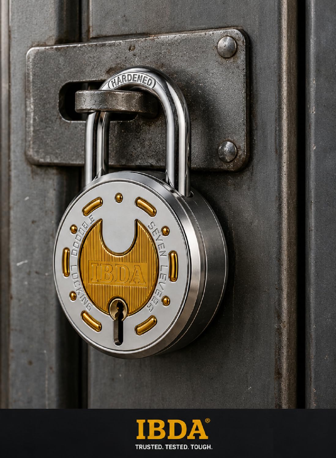 Lock and Key 65mm | Double Locking | 7 Levers' Technology | Rivetless Body Padlock | Lock for Home, Shutter, gate, Door, kadi, Channel, Chain, Shop, School, Warehouse, Flat, Outdoor-Indoor use — Amazon image 3
