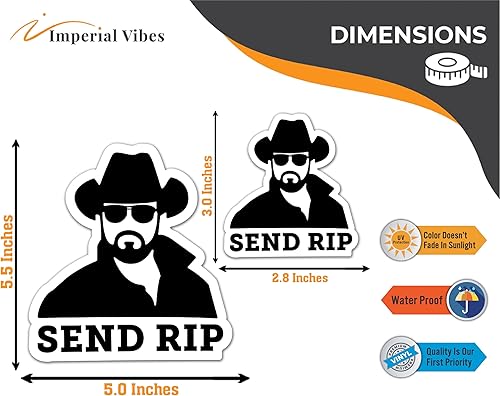 Miniatura 7 de IMPERIAL VIBES – Send RIP Sticker – Adhesivo de vinilo para coche, camión y furgoneta – Uso en interiores y exteriores para portátil – Calcomanía