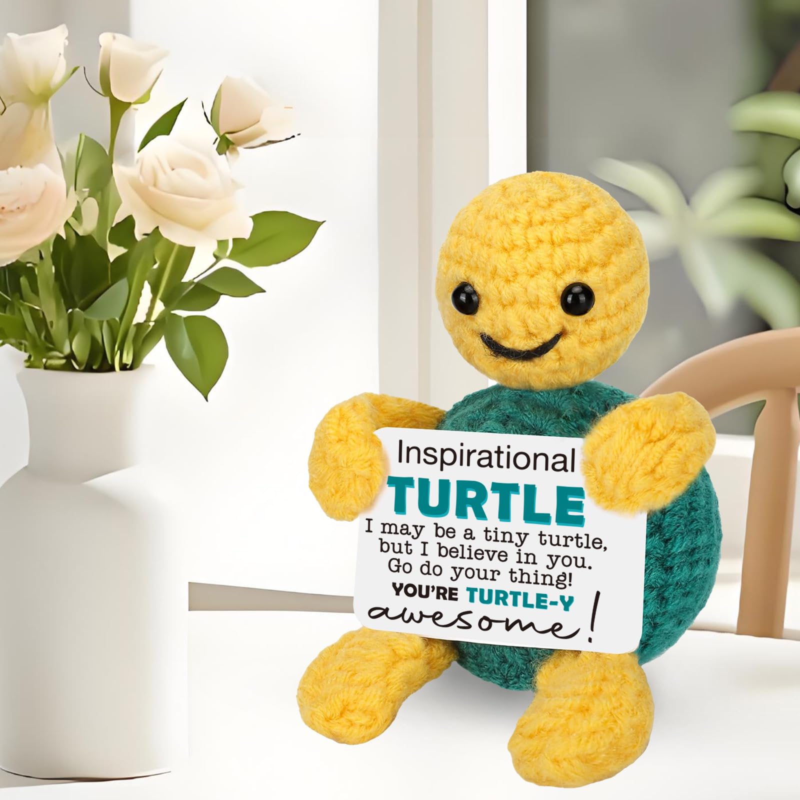Christmas Birthday Turtle Gifts for Women Men, White Elephant Stocking Stuffers Baskets Gift for Teen Boy Girl Adults Handmade Inspirational Emotional