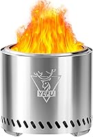 Vista 18 de YEFU Fogata de mesa de 9.7 x 7.1 pulgadas, estufa de campamento de bajo humo para exteriores y patio, alimentada por pellets o madera, fogata