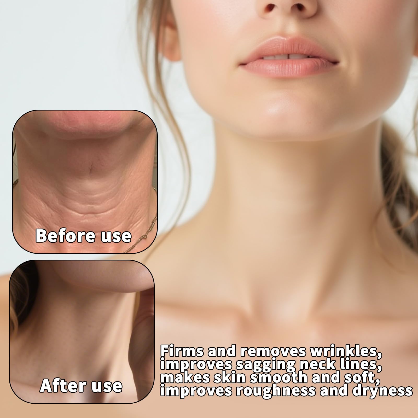 20pz Invisibili Istantanei Nastro Sollevamento Collo, Riutilizzabili Elastiche Cerotti Antirughe Collo Impermeabili e Traspiranti Nastro Sollevamento Viso da Usare Prima Trucco