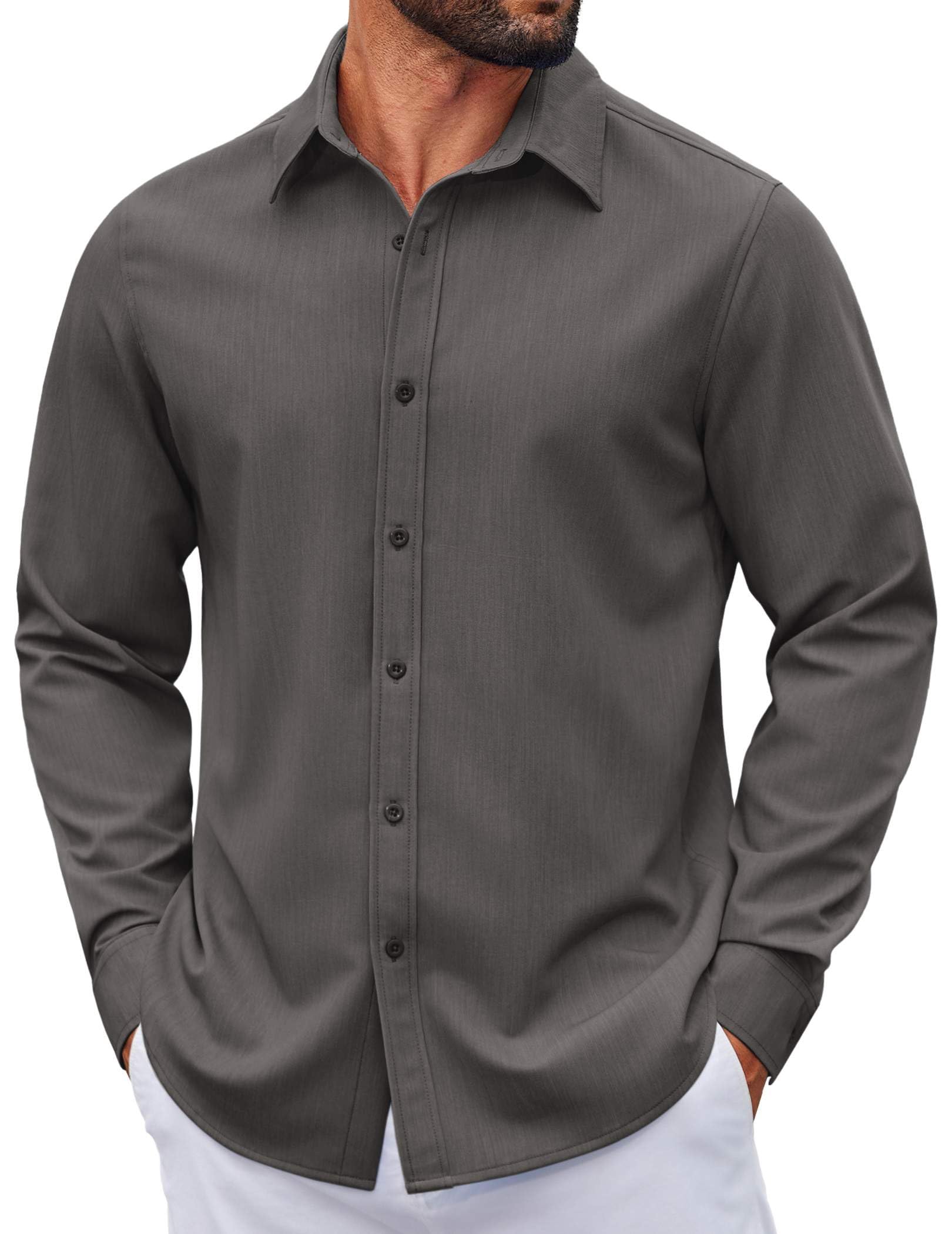 COOFANDY Denim Dress Shirt