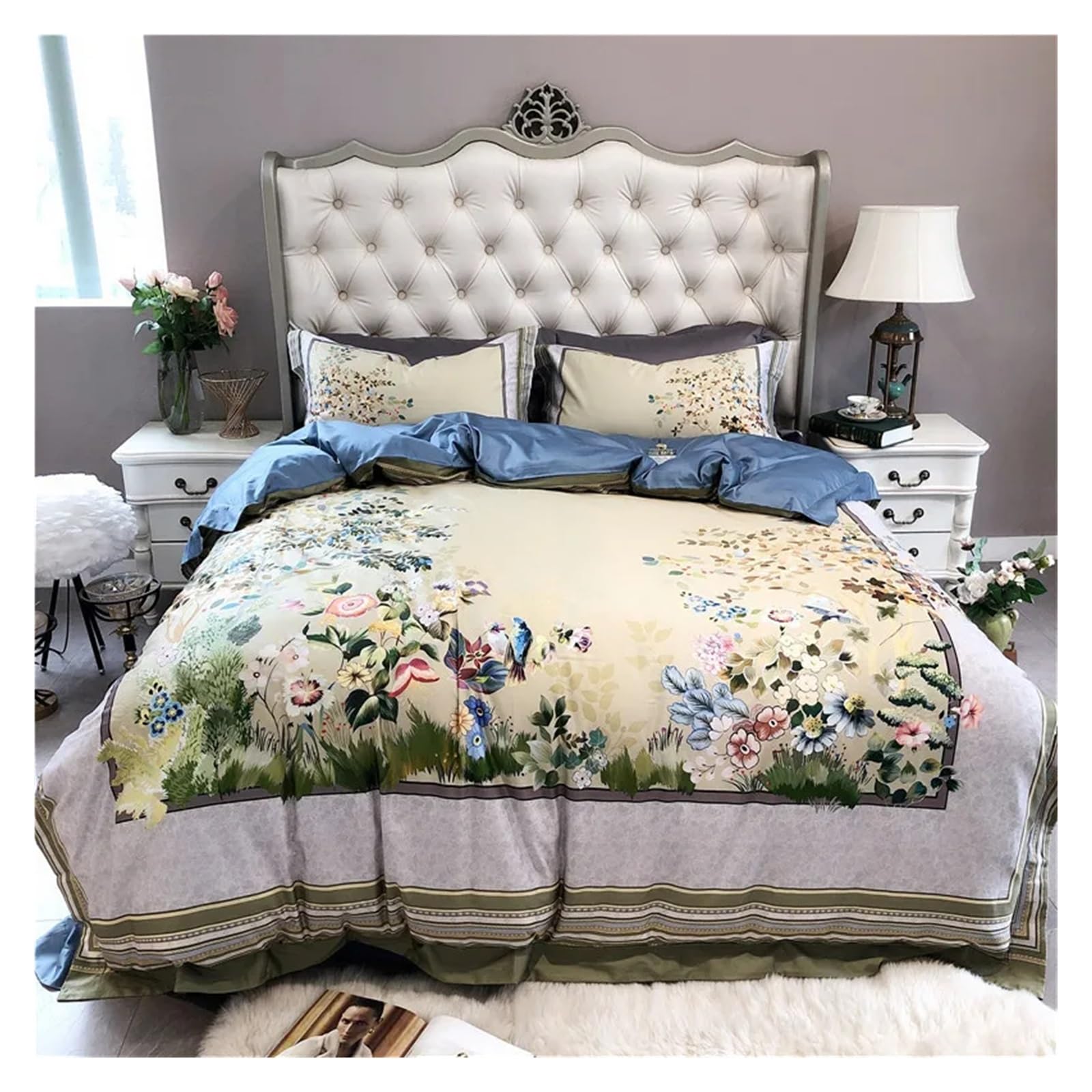 Sbcgfy B 1000Tc Cotton Edding Set 4Pcs Duvet Cover Sets Ed Linen Flat Ed Sheet Set Pillowcase Home Textile Comfortable Edding, Edspreads,-Queen