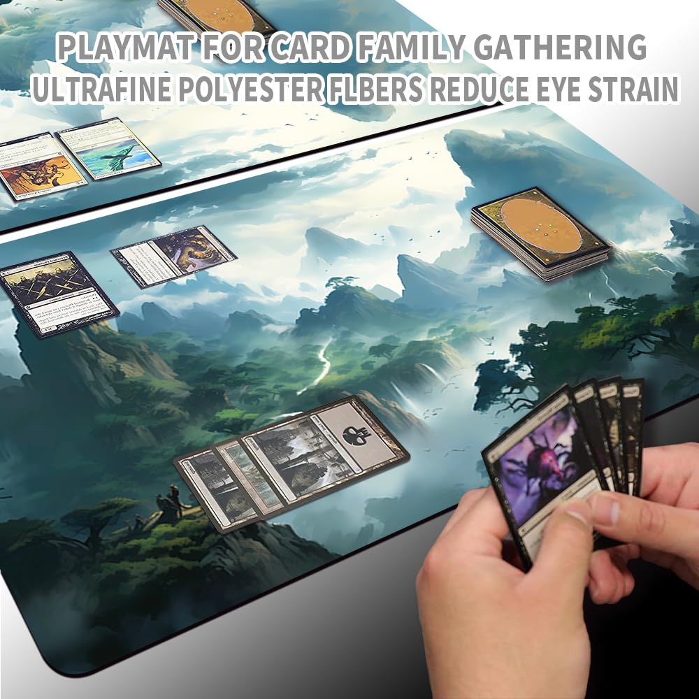 Brettspiel MTG Playmat + Freie wasserdichte Tasche, Genähte Kanten,Card Enthusiasten TCG Playmat Mouse Pad MTG Spielmatten Mit Zonen (Original Playmat) (No Zone,Unclaimed Territory)