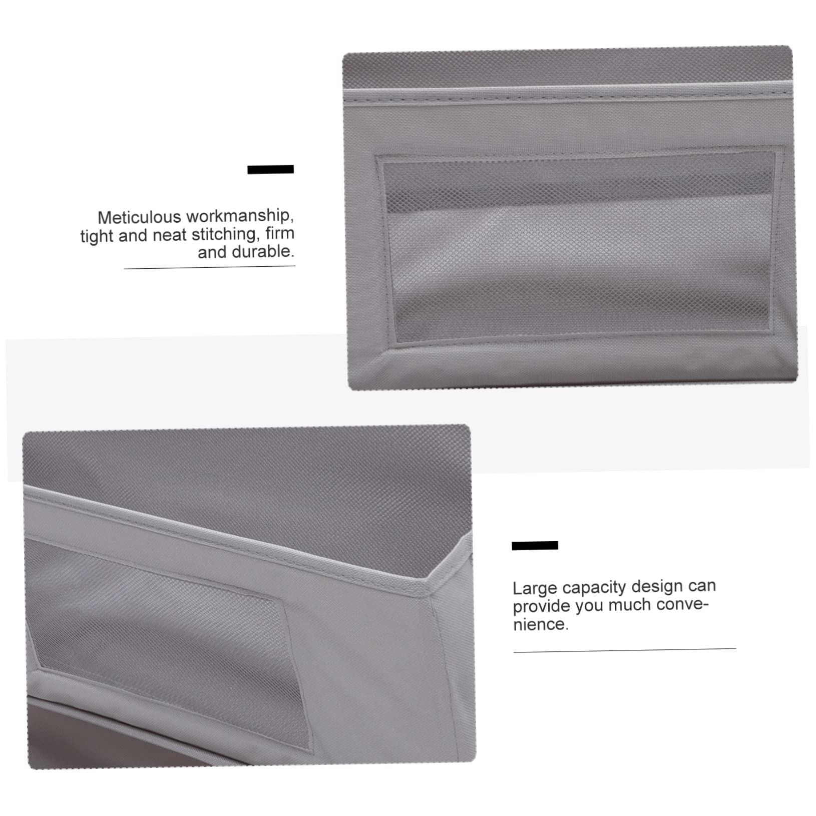 Mikikit Bolsa de Almacenamiento Colgante de Tela Gris con Ganchos sin Perforación Organizador Multiusos para Dormitorio Baño Cocina y Oficina Resistente y Compacto para Ropa y Objetos