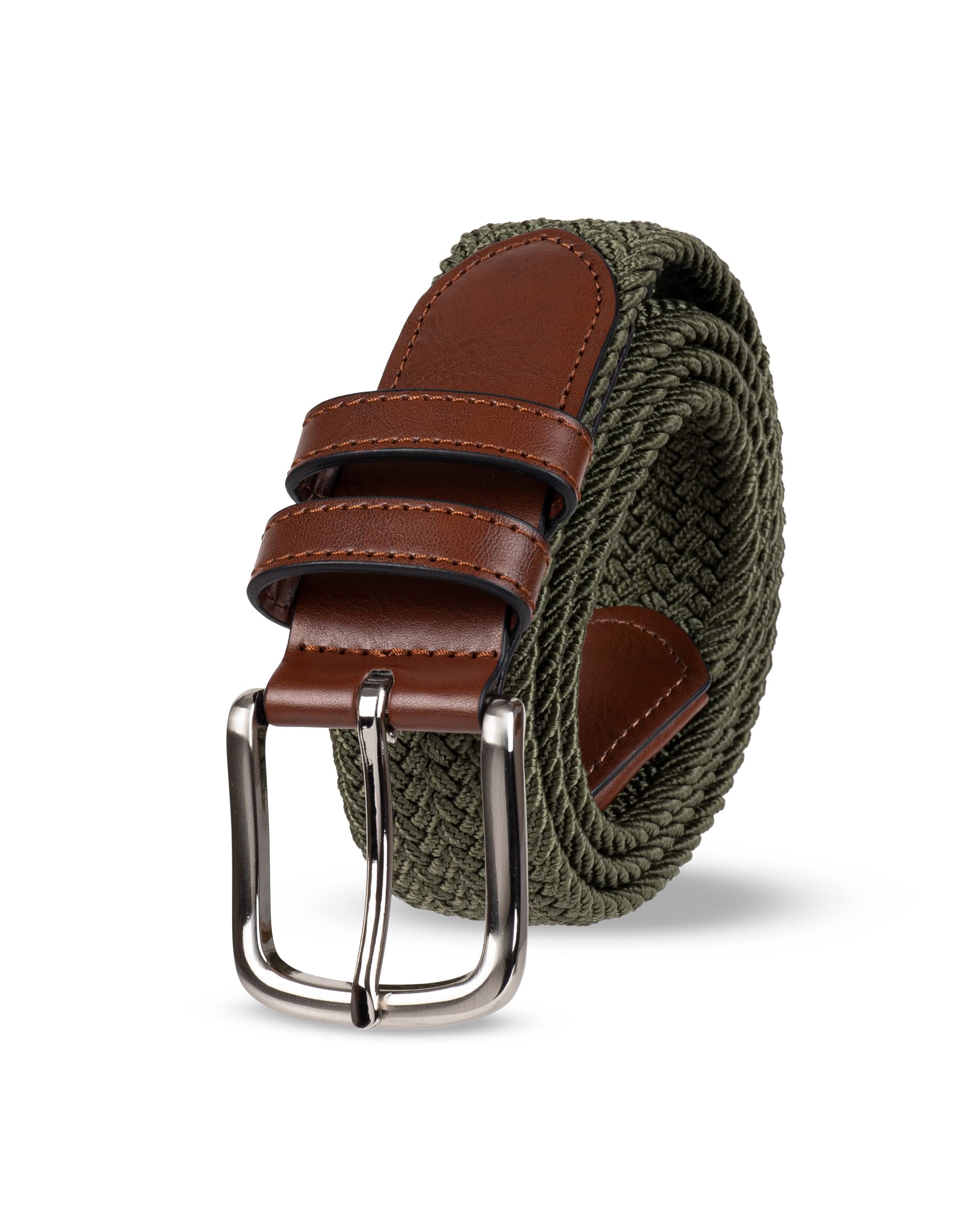 Amazon Essentials Men's Stretch Woven Braid Belt