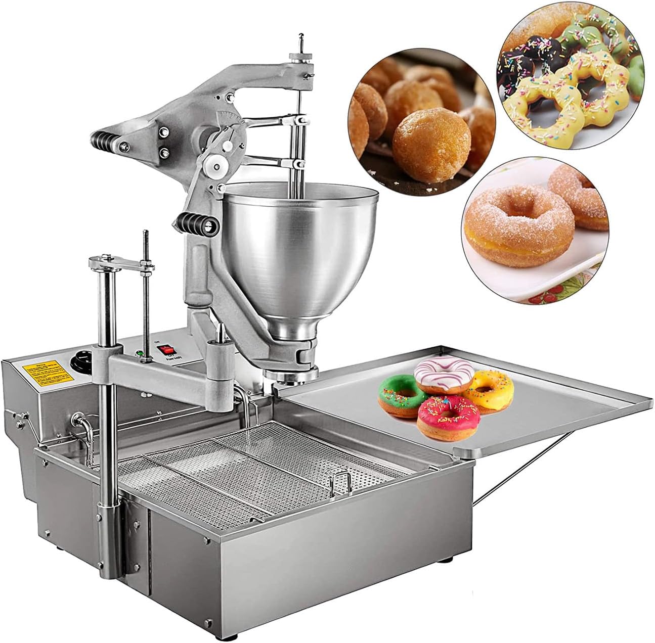 Kolice Commercial Donuts Frying Machine Donuts Maker Doughnut Frying Making Machine- 3 Different Molds to Make Ball/Flower/Ring Shaped Donuts, dripping by hand, Dia.1.18~3.54 inches
