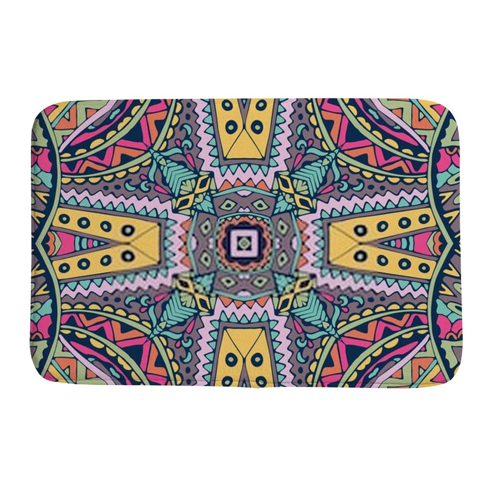 Tapis de bain mandala Ruchen, tapis ethnique pour douche et sortie de bain bohème
