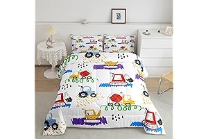 FeelYou Cartoon Excavator Comforter Set