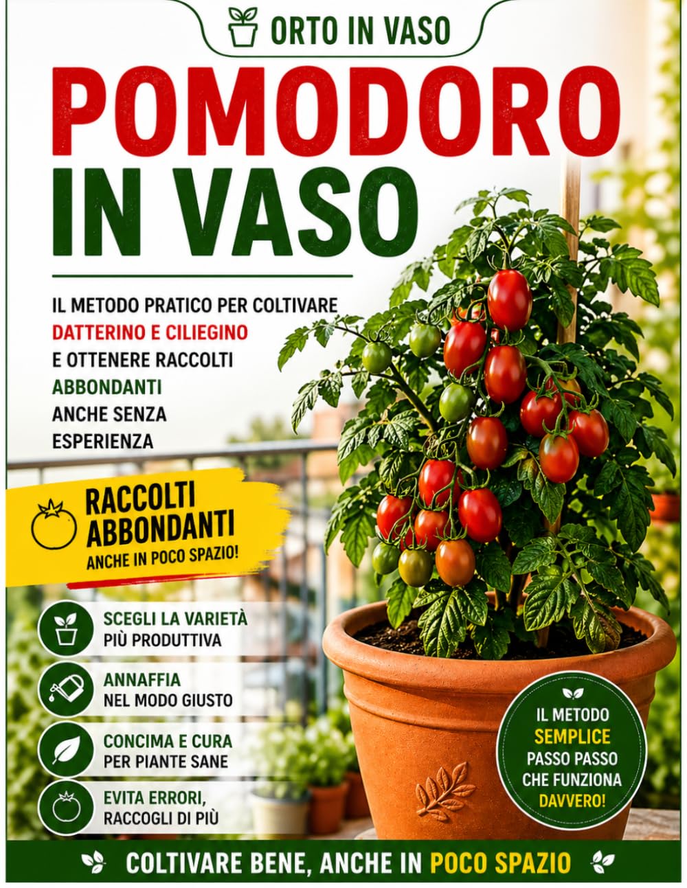Pomodoro in vaso: Il metodo pratico per coltivare datterino e ciliegino e ottenere raccolti abbondanti anche senza esperienza (Orto in Vaso)