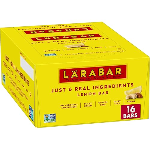 Larabar Barra de limón barra de frutas y frutos secos veganas sin gluten barras de 16 onzas 16 unidades