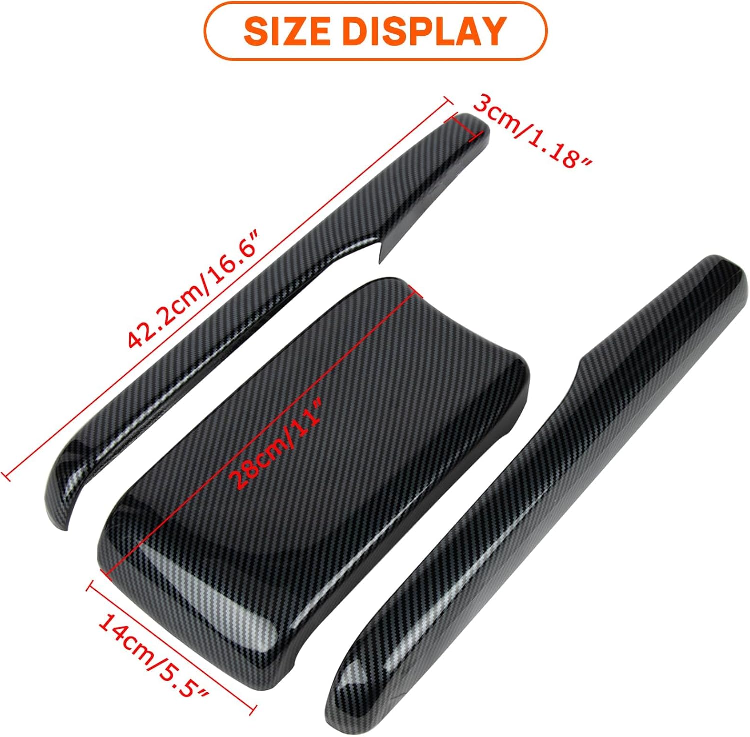 Civic 10th Generation Armrest Box Cover, PSLER Car Console Box Trim Cover, Storage Box Cap, Center Console Cover for Civic 10th Generation 2016-2022, Carbon