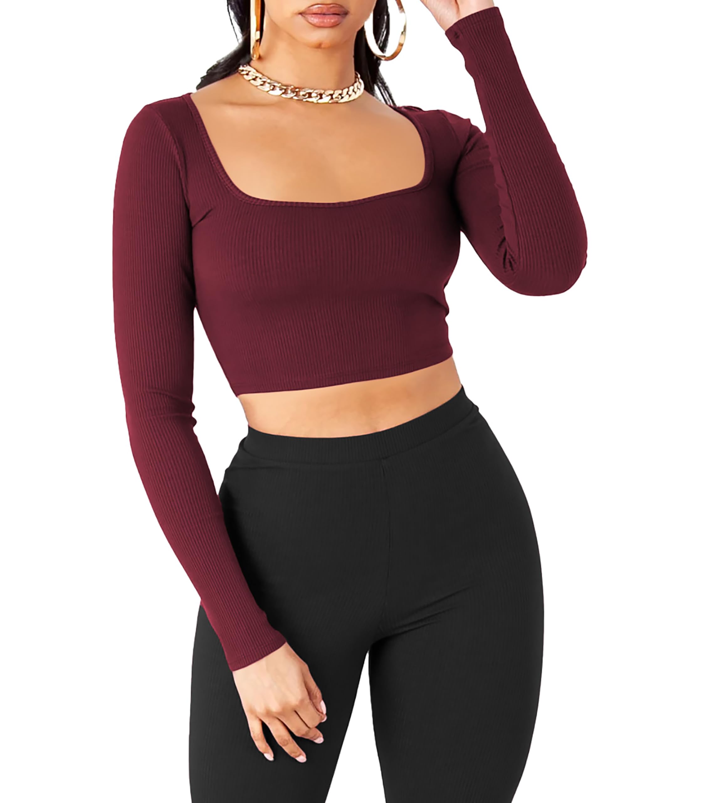 the blazze Women's Cotton Stylish Western Basic Solid Wear TV Oval Neck with Full/Long Sleeve Blouses for Women L647-picture-30