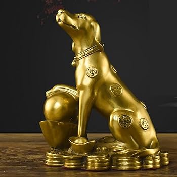 Amazon.co.jp: 干支 いぬ イヌ 置物 銅製 戌 犬 元寶 風水グッズ