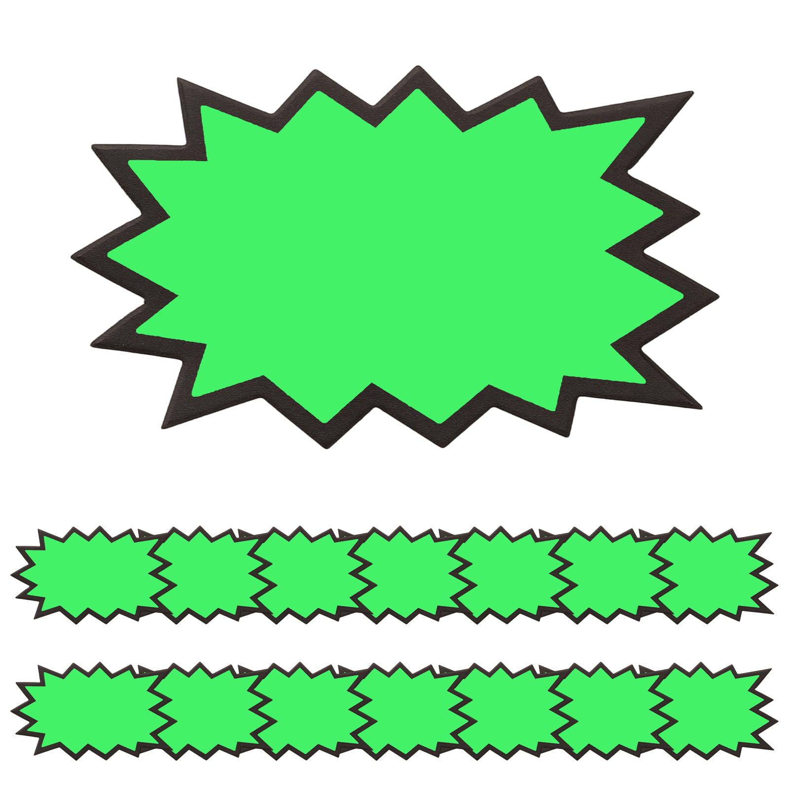 PATIKIL 160Pcs Burst Labels, 5 x 3 Fluorescent Neon Signs Price Tags Stickers Large Sale Sticker for Retail Store Market Business Garage Sale, Green
