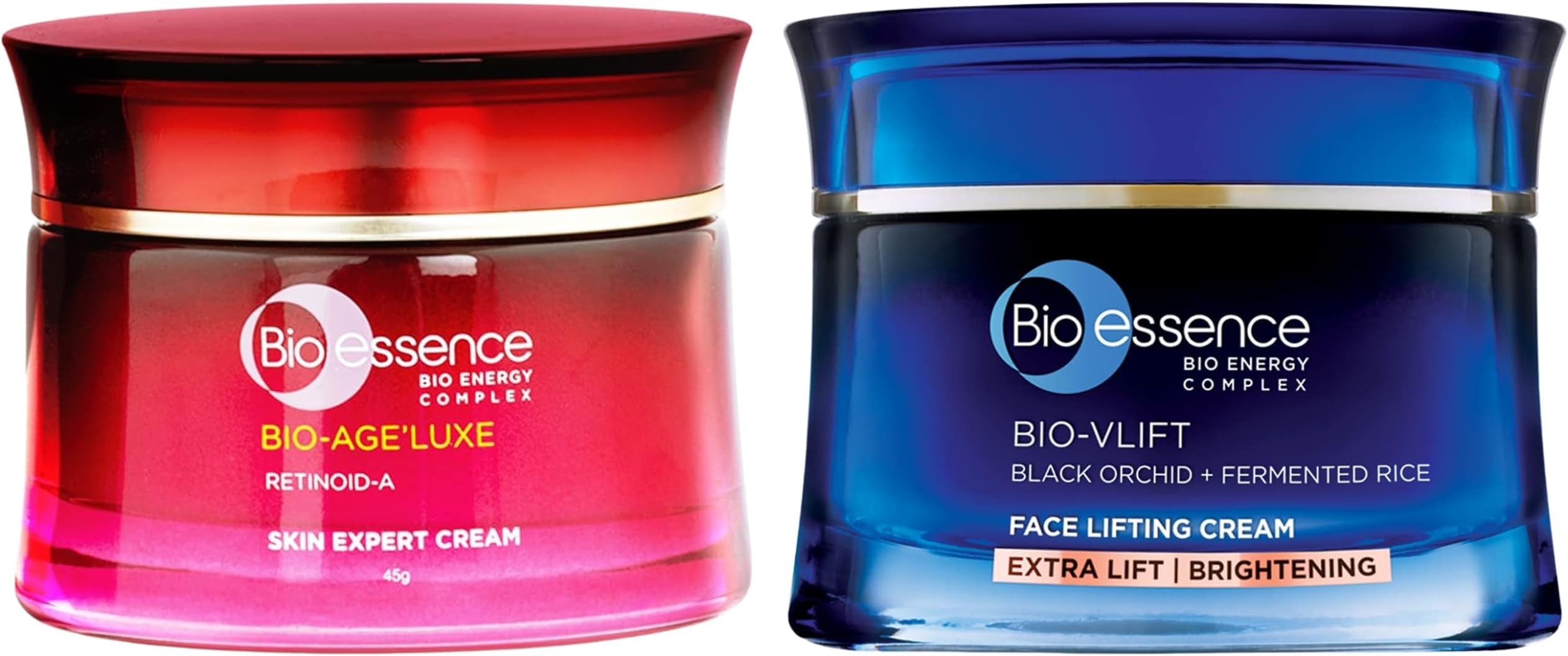 - Bio Essence Bio-Vlift Face Firming & Tightening Cream, Anti Ageing Face Moisturizer 45G & Bio-Age Luxe Retinoida Skin Expert Cream, Fights Wrinkles & Fine Lines,45G