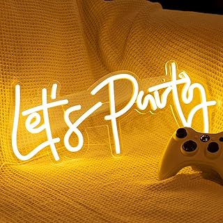 Let's Party Neon Signs LED Neon Light Signs for Wedding Bachelorette Engagement Birthday Party Room Wall Decor
