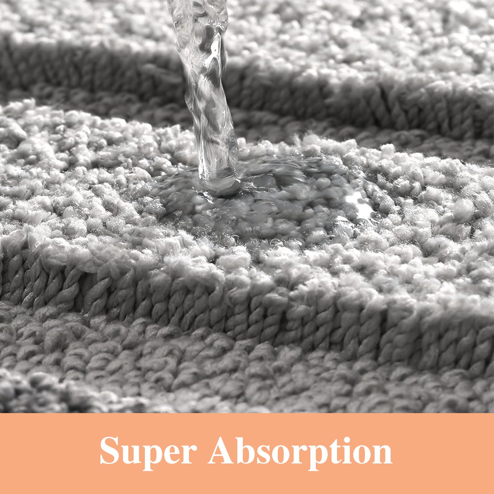 wyewye Microfibre Bath Mat, Door Mat, Bath Rug, Super Absorbent Bathroom Rug 50x80 cm, Grey - Image 3