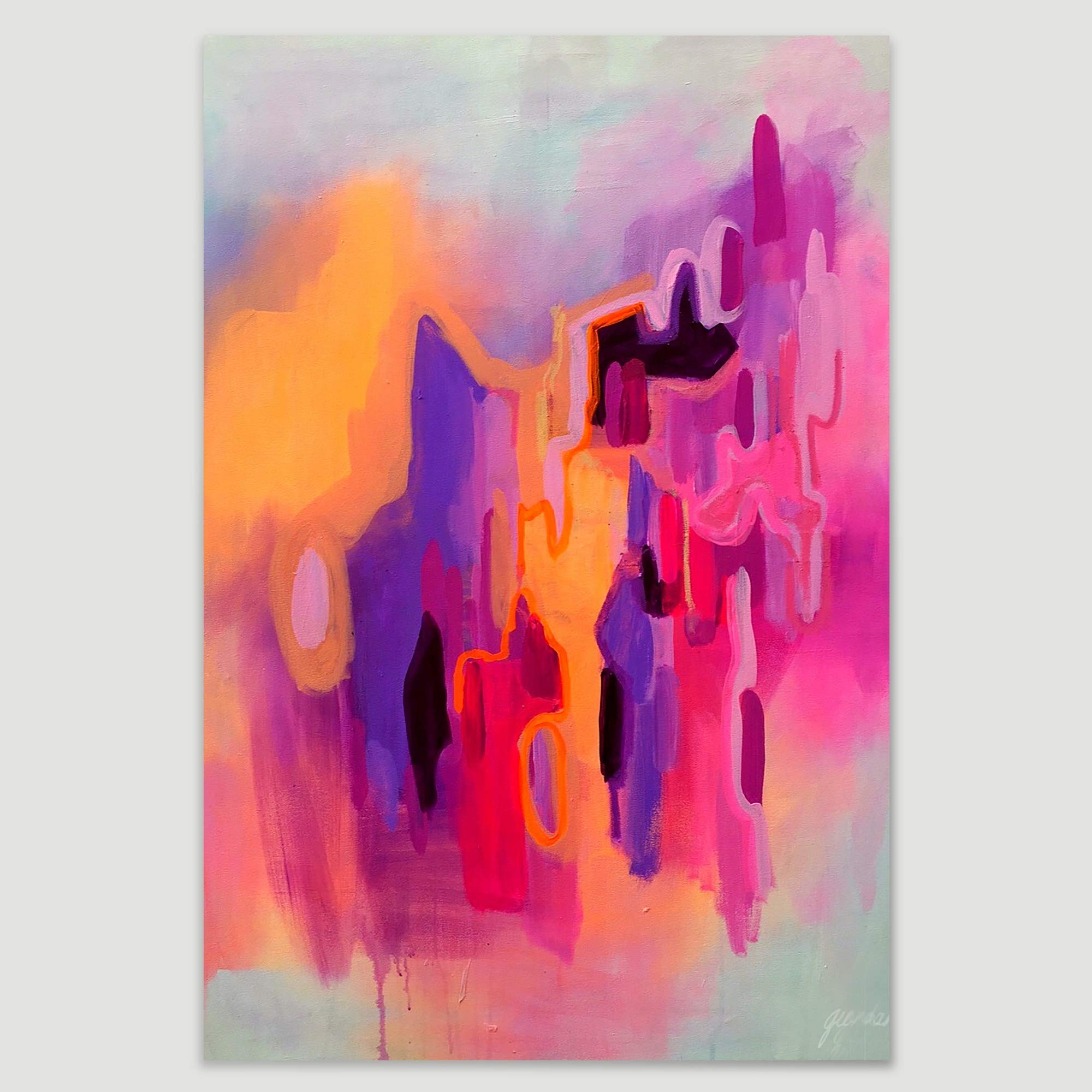 Amazon.co.jp: SIGNWIN キャンバス ウォールアート 明るい筆 抽象的