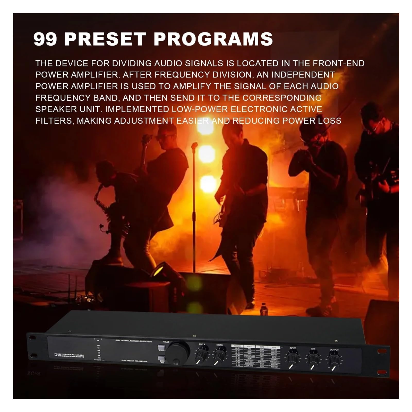 Procesador De Audio Digital Híbrido Multiefectos Reverberación Digital 199 Efectos De Sonido Preestablecidos Procesamiento De Sonido De Elevación