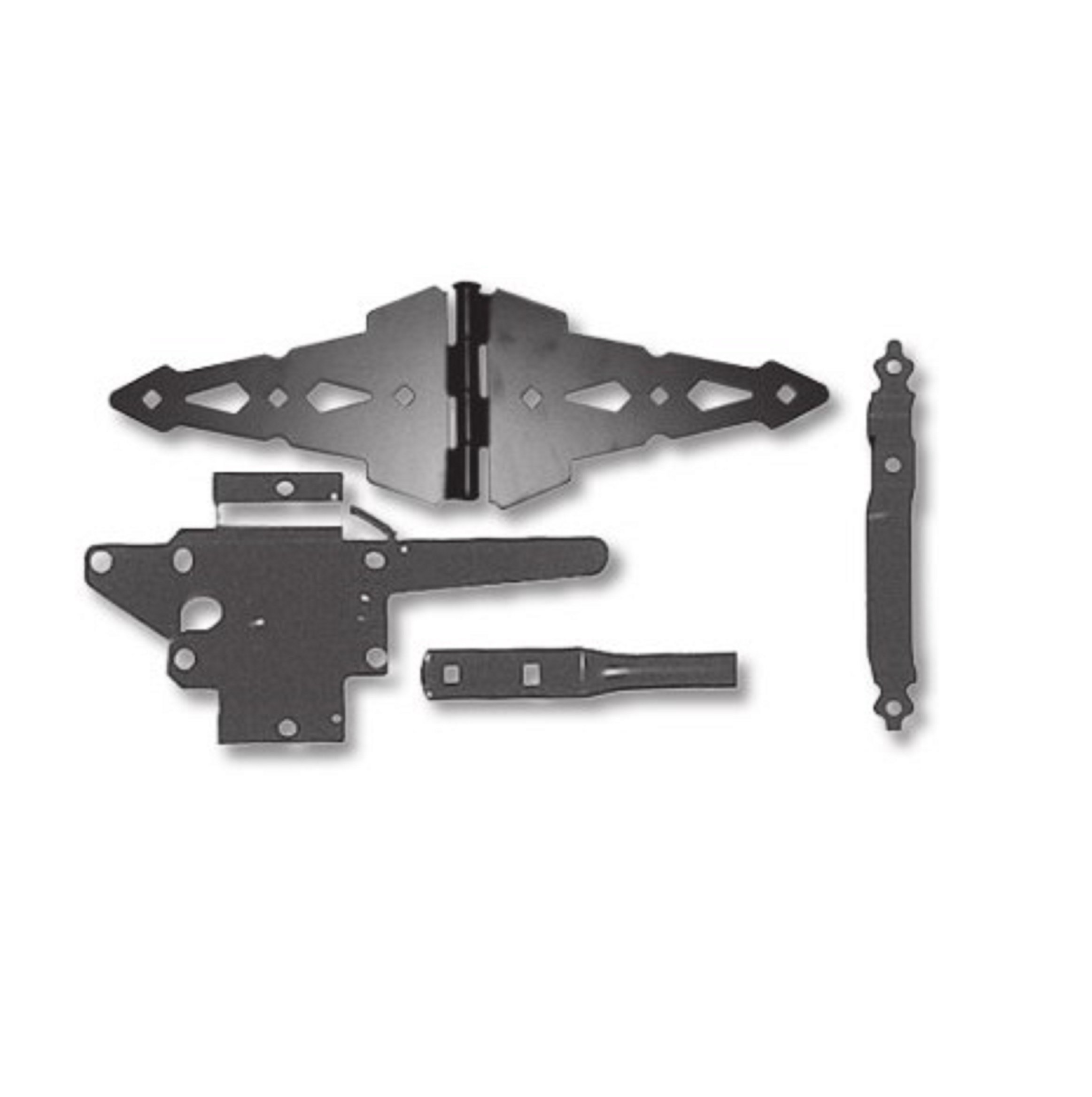 Nationwide Industries Western Walk Gate Kit, Zinc Plate Steel - Black, With Screws