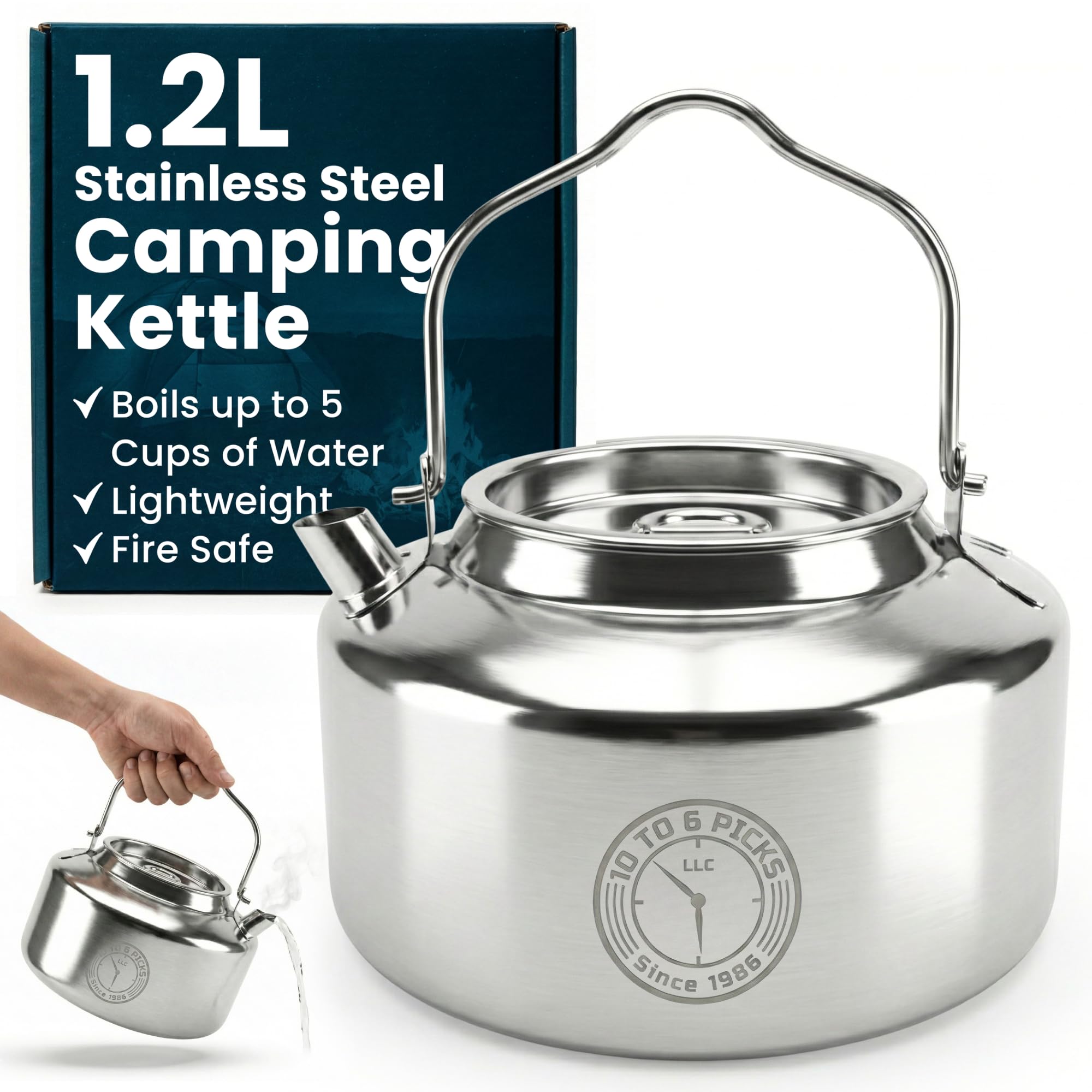 Amazon.com: Camping Kettle for Boiling Water 1.2L | Stainless