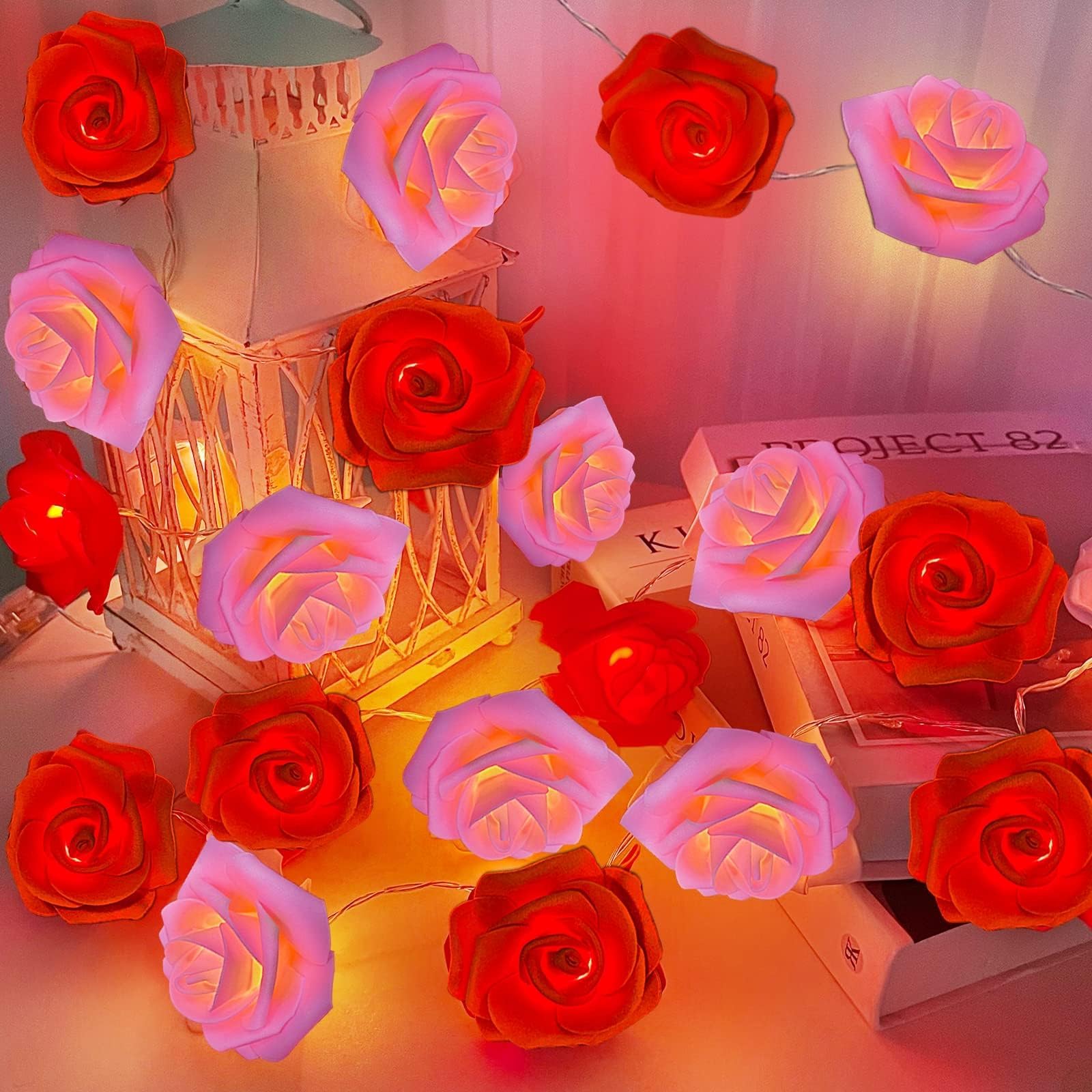 Set of 2 Pink Heart Marquee Lights Battery Operated LED Table Decor 6 Inch
