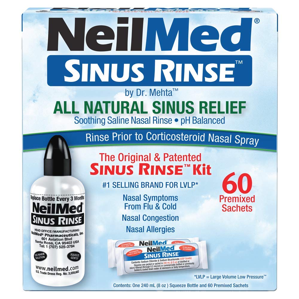 NeilMed Original Sinus Rinse Kit with 60 Premixed Sachets