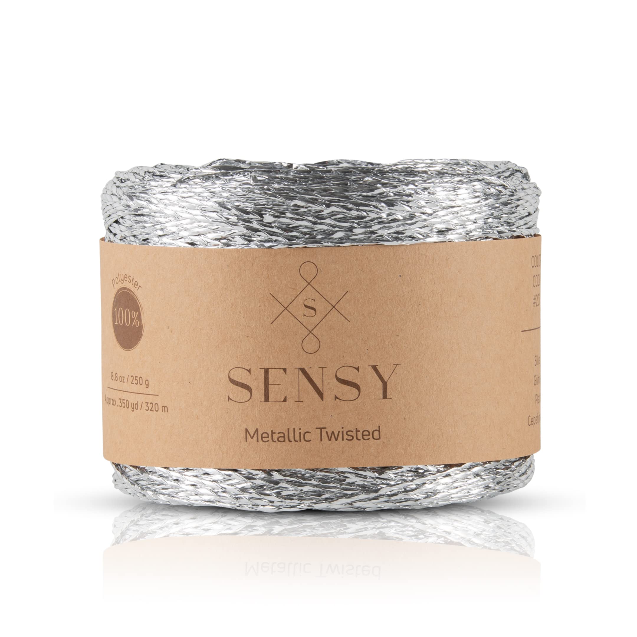 Sensy Premium 350 Yards Metallic Twisted Twine Cord (Silver)