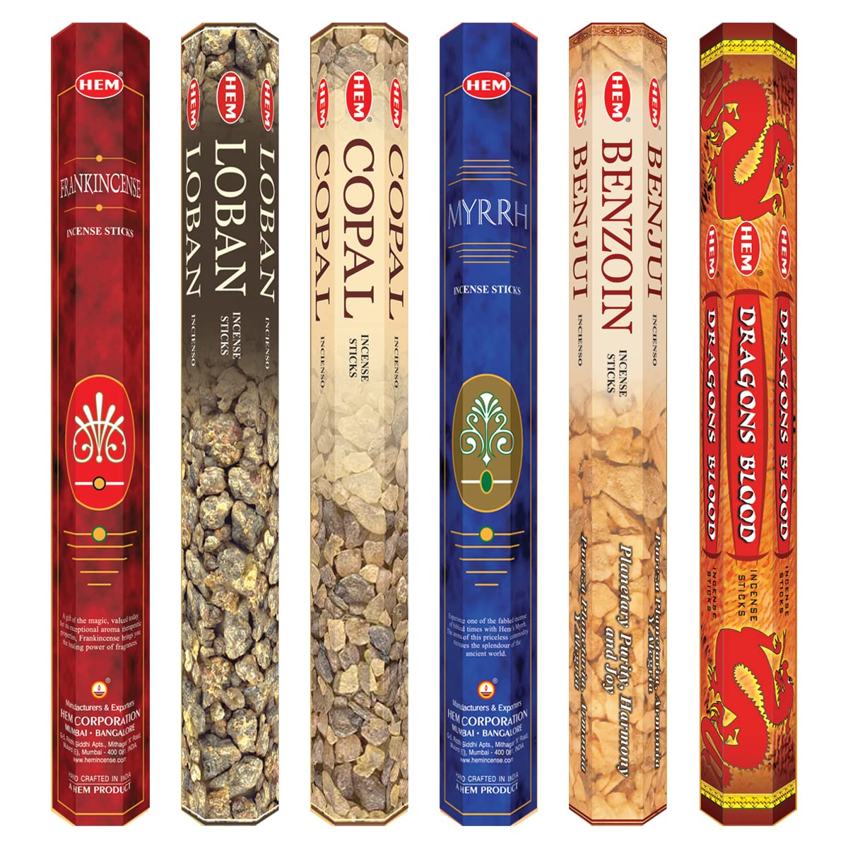 Hem Resin Collection Incense Sticks Combo | Frankincense & Loban Fragrances | Perfect for Puja, Meditation, Aromatherapy & Gifting | Burns Approx. 35-40 Min | Pack of 120 Agarbatti