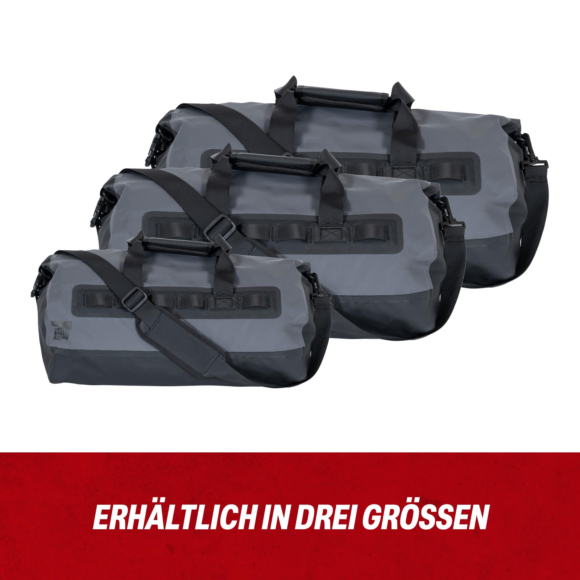 Louis Motorrad Gepäckrolle wasserdicht – Hecktasche mit Rollverschluss, wasserdichte Gepäcktasche für Reise, Tour und Alltag, 30/50/60 Liter (30 l)