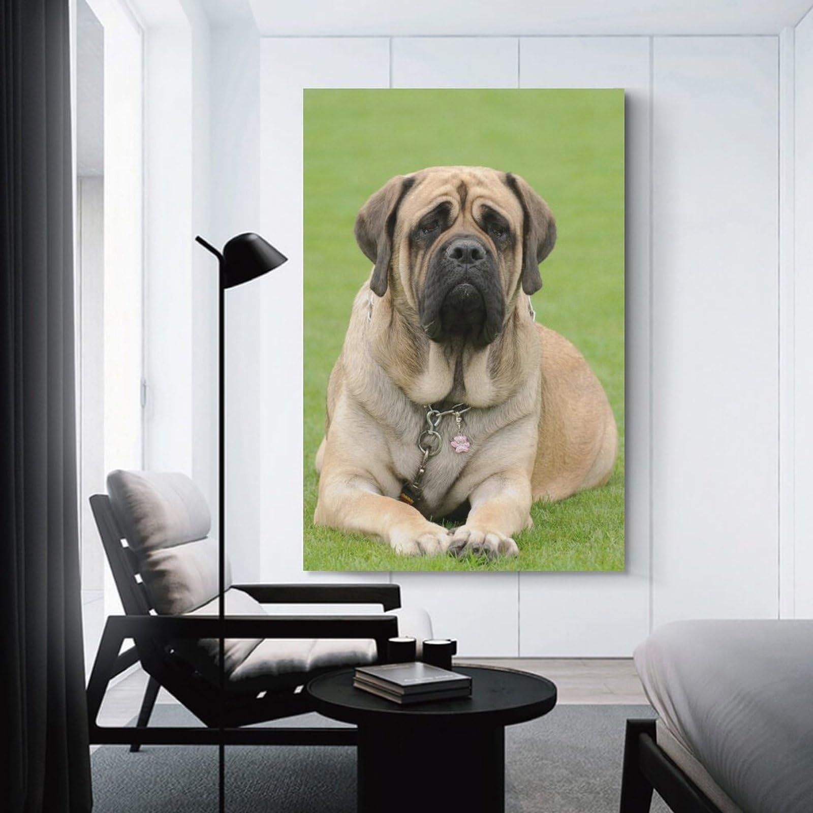 Junmoney English Mastiff Dog Breed Information Decorative Wall Artwork 20x30inch(50x75cm), for Entrance Spaces, Stair Walls Or Halls, A Stylish Accent for Home Entrances